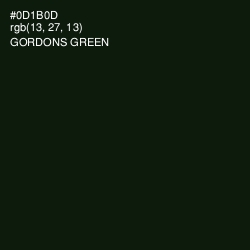 #0D1B0D - Gordons Green Color Image