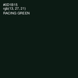 #0D1B15 - Racing Green Color Image