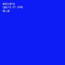 #0D1BF6 - Blue Color Image