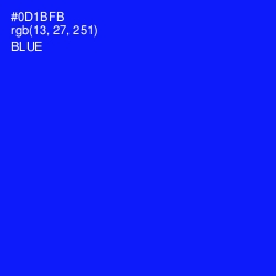 #0D1BFB - Blue Color Image