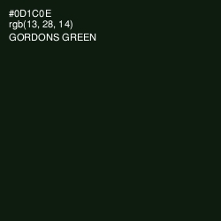 #0D1C0E - Gordons Green Color Image