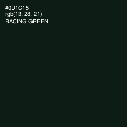 #0D1C15 - Racing Green Color Image