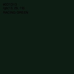 #0D1D13 - Racing Green Color Image