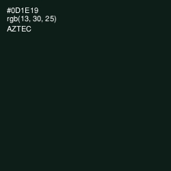 #0D1E19 - Aztec Color Image