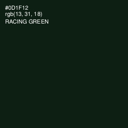 #0D1F12 - Racing Green Color Image