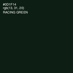 #0D1F14 - Racing Green Color Image