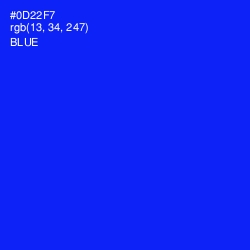 #0D22F7 - Blue Color Image