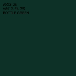 #0D3126 - Bottle Green Color Image