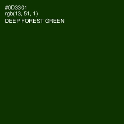 #0D3301 - Deep Forest Green Color Image