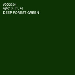 #0D3304 - Deep Forest Green Color Image