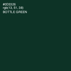 #0D3326 - Bottle Green Color Image