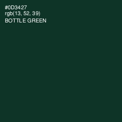 #0D3427 - Bottle Green Color Image