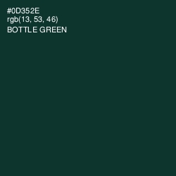 #0D352E - Bottle Green Color Image