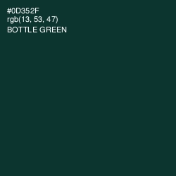 #0D352F - Bottle Green Color Image