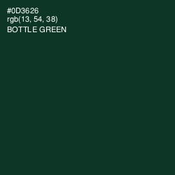 #0D3626 - Bottle Green Color Image