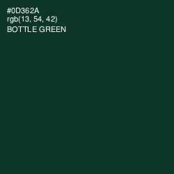 #0D362A - Bottle Green Color Image