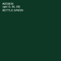 #0D3826 - Bottle Green Color Image