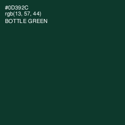 #0D392C - Bottle Green Color Image