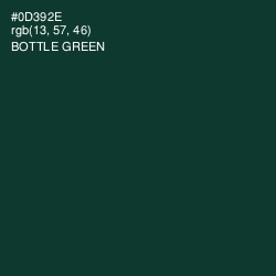 #0D392E - Bottle Green Color Image