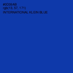 #0D39AB - International Klein Blue Color Image