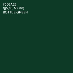 #0D3A26 - Bottle Green Color Image