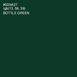 #0D3A27 - Bottle Green Color Image