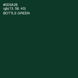 #0D3A28 - Bottle Green Color Image