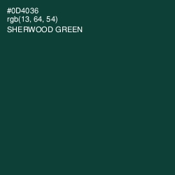 #0D4036 - Sherwood Green Color Image