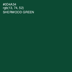 #0D4A34 - Sherwood Green Color Image