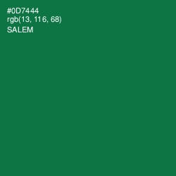 #0D7444 - Salem Color Image