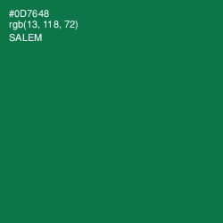 #0D7648 - Salem Color Image