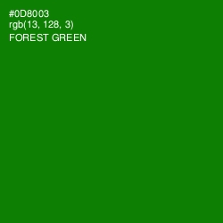 #0D8003 - Forest Green Color Image
