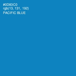 #0D83C0 - Pacific Blue Color Image