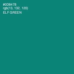 #0D8478 - Elf Green Color Image