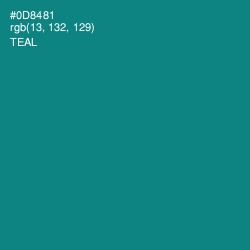 #0D8481 - Teal Color Image