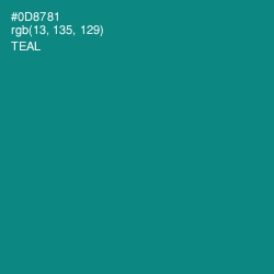 #0D8781 - Teal Color Image