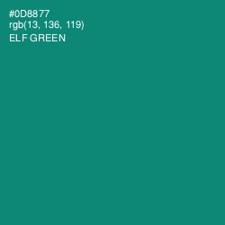 #0D8877 - Elf Green Color Image