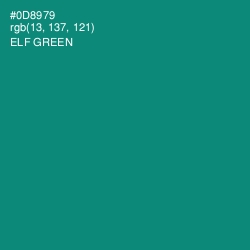 #0D8979 - Elf Green Color Image
