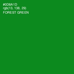 #0D8A1D - Forest Green Color Image