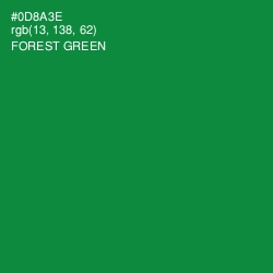 #0D8A3E - Forest Green Color Image