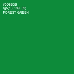 #0D8B3B - Forest Green Color Image