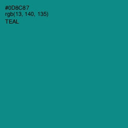 #0D8C87 - Teal Color Image