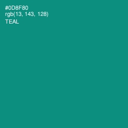 #0D8F80 - Teal Color Image
