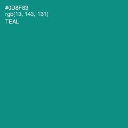 #0D8F83 - Teal Color Image