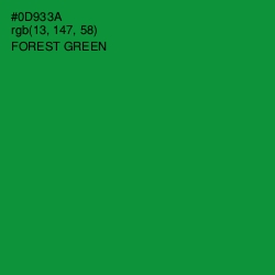 #0D933A - Forest Green Color Image