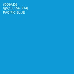 #0D9AD6 - Pacific Blue Color Image