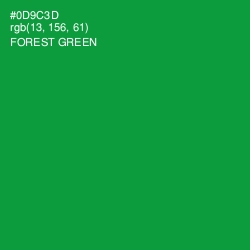 #0D9C3D - Forest Green Color Image