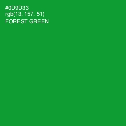 #0D9D33 - Forest Green Color Image