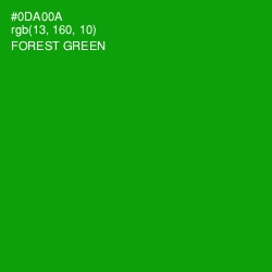 #0DA00A - Forest Green Color Image