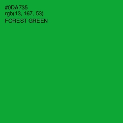 #0DA735 - Forest Green Color Image